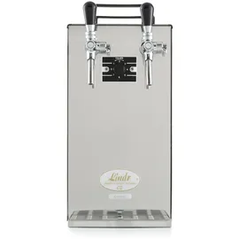 ich-zapfe Komplett Set Zapfanlage Kontakt 40/k Bierzapfanlage 2-leitig Trockenkühlgerät aus Edelstahl, 50 L/h, mit Membranpumpe, Zapfkopf 2:köpi,zapfkopf:keykeg