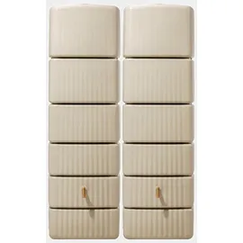 4rain Slim Wandtank Set 2 x 330 l inkl. Verbinder sandbeige