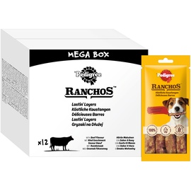 Pedigree 12x 40g Pedigree Ranchos Köstliche Kaustangen Rind Hundesnacks