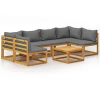 vidaXL Garten-Lounge-Set 7-tlg. grau/silber