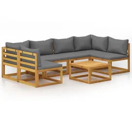 vidaXL Garten-Lounge-Set 7-tlg. grau/silber
