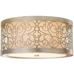 Deckenleuchte Arabesque mit 2 Lichtern, Blattsilber-Patina - FE-ARABESQUE-F