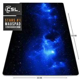 CSL Gaming Mauspad, XXXL 1200 x 600 x 3 mm Schreibtischunterlage extra groß, Abwaschbar, Space