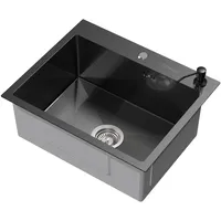 ML-Design Küchenspüle mit Ablaufgarnitur und Seifenspender 0 x 0 x 0 cm Farbe Anthrazit