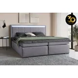 Collection AB Boxspringbett 30 Jahre Jubiläums-Modell Athena, in H2,H3 & H4, wahlweise mit LED-Leiste grau