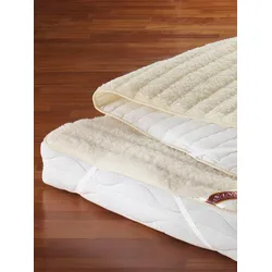 Matratzenauflage SANNWELL Gr. 6, beige (natur), B:160cm L:200cm, 50% Baumwolle, 50% Schurwolle, Matratzenzubehör
