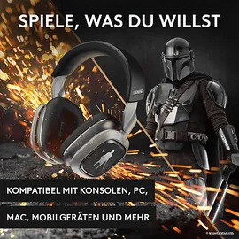 Logitech ASTRO A30 Lightspeed The Mandalorian Edition für PS5, Over-ear Kabelloses Gaming Headset Bluetooth Schwarz