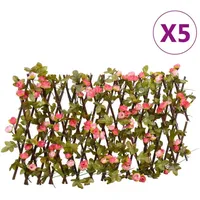 vidaXL Sichtschutzhecke 180 x 20 cm rosa PVC 5 St.