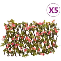 vidaXL Sichtschutzhecke 180 x 20 cm rosa PVC 5 St.