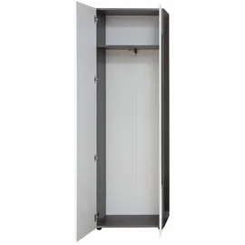 VCM LineGD Garderobenschrank 60 x 35 x 0 cm rauchsilber, weiß Hochglanz