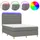 vidaXL Boxspringbett mit Matratze & LED Dunkelgrau 140x200 cm Stoff