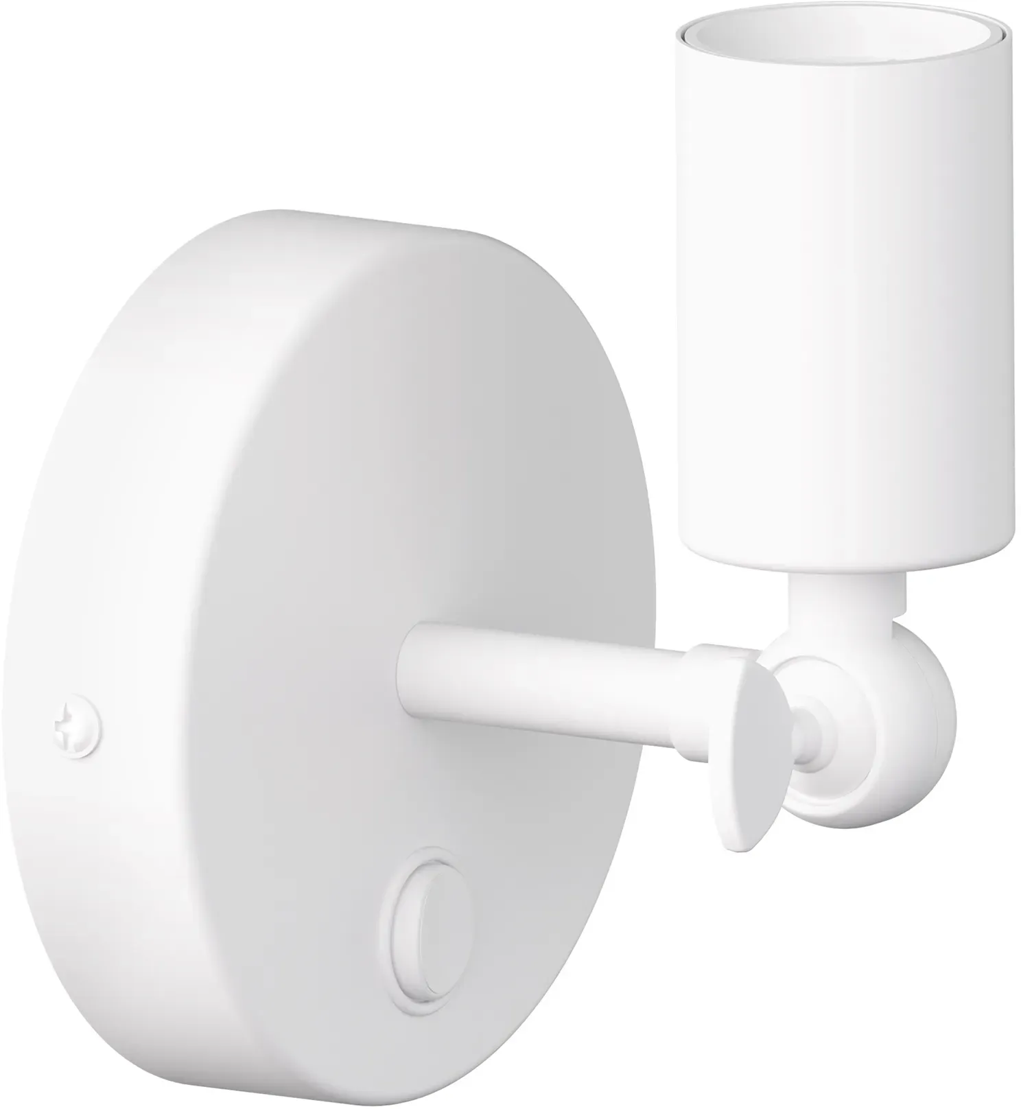 ledscom.de Wandleuchte FETRO, Schalter, weiß matt, rund, 1x E27 max. 60W