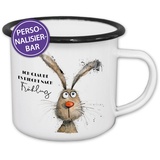 Feenstaub Emaille Tasse Ostern, Tasse mit Namen, personalisierte Trinkbecher Kinder, kleine Ostergeschenke, Ostern Tasse, Becher Emaille, Camping Tasse personalisiert, Osterhase