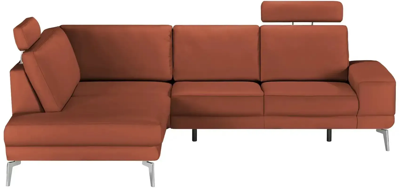 meinSofa Ecksofa aus Leder Dana , rot , Maße (cm): B: 269 H: 86 T: 222.0