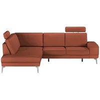 meinSofa Ecksofa aus Leder Dana , rot , Maße (cm): B: 269 H: 86 T: 222.0