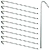 Relaxdays XL Bodenanker 10er Set Silber