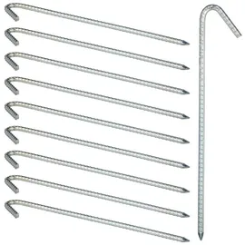 Relaxdays XL Bodenanker 10er Set Silber
