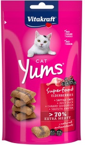 Vitakraft Cat Yums Superfood met vlierbes kattensnack (40 g)  6 verpakkingen