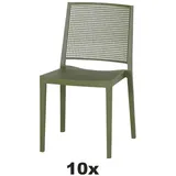 Siena Garden Urban Lights Stapelstuhl 56 x 56 x 80 cm olive 10 St.