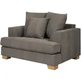 Soho Sessel Franka Webstoff 136 x 87 x 103 cm Braun mit Kissen