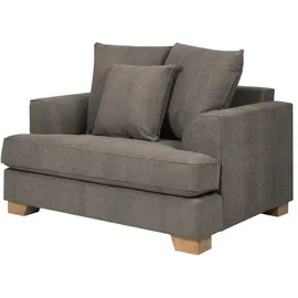 Soho Sessel Franka Webstoff 136 x 87 x 103 cm Braun mit Kissen