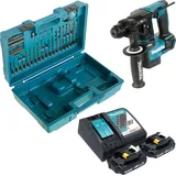 Makita DHR 171 RYX3 Akku Bohrhammer 18 V 1,2 J SDS-Plus Brushless + 2x Akku 1,5 Ah + Ladegerät + 65 tlg. Zubehör Set + Koffer