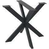 ML-Design Tischgestell Spider 85x71x85 cm Schwarz Kreuzgestell Kreuz X-Design Tischfüße Möbelfüße, Schwerlast Tischkufen Stahl, Metall
