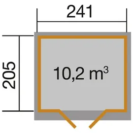Weka Gartenhaus 218 2,41 x 2,05 m anthrazit