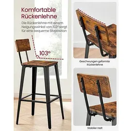 VASAGLE Barhocker LBC078B01 braun, 2 St.