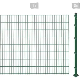Arvotec Doppelstabmattenzaun ARVOTEC "ESSENTIAL 163 zum Aufschrauben", grün (dunkelgrün), H:163cm, Kunststoff, Stahl, Zaunelemente, Zaunhöhe 163 cm, Zaunlänge 2 - 60 m