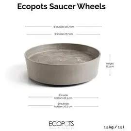 Ecopots Amsterdam Untersetzer mit Rollen Ø 28,7 x 8,3 cm