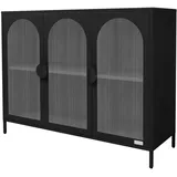 ML-Design Vitrinenschrank 120 x 93 x 40 cm Schwarz