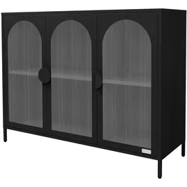 ML-Design Vitrinenschrank 120 x 93 x 40 cm Schwarz