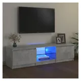 vidaXL TV-Schrank mit LED-Leuchten Betongrau 140x40x35,5 cm