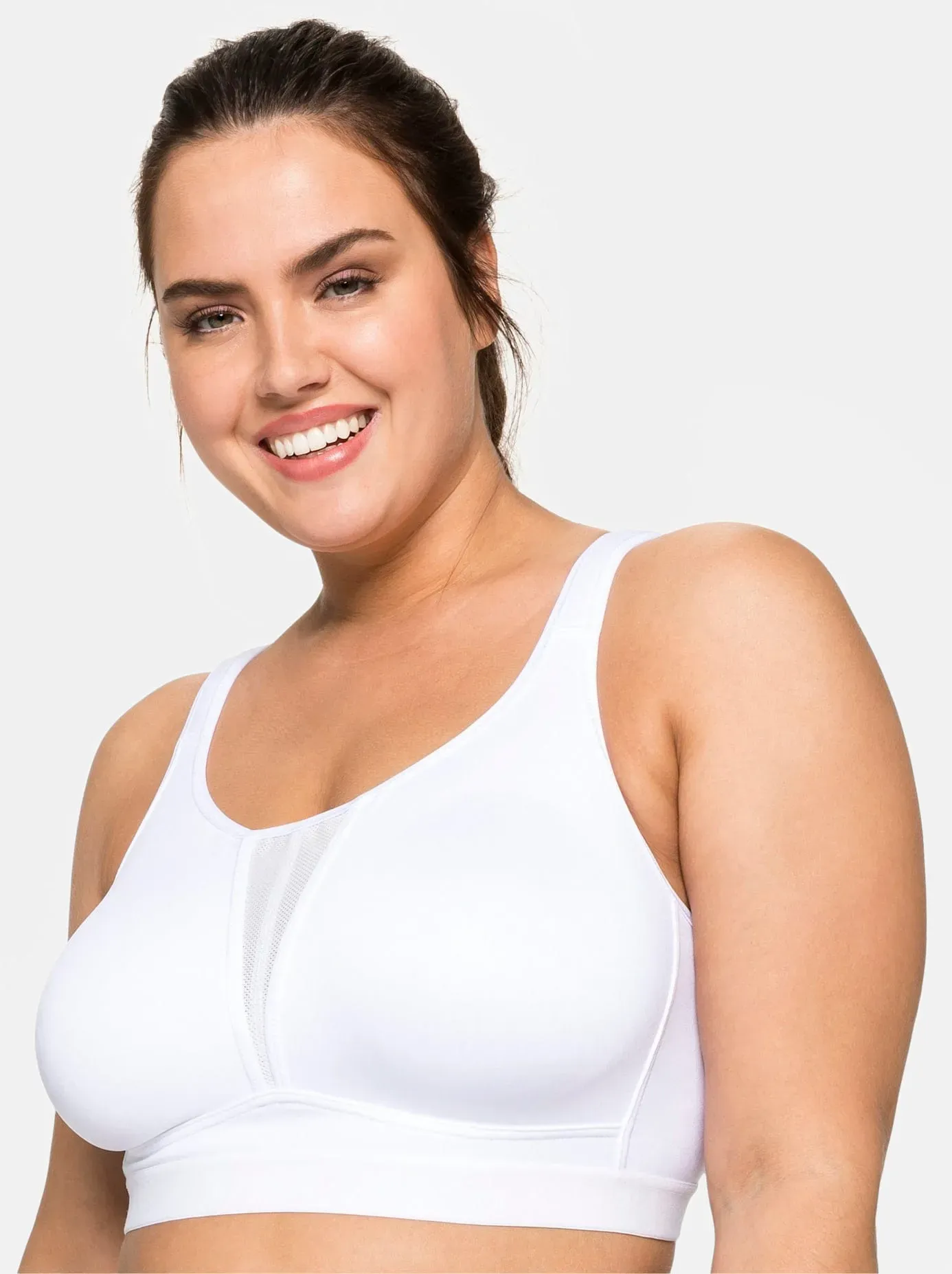 Sport-BH SHEEGO, Damen, Gr. 105, Cup F, weiß, 90% Polyester, 10% Elasthan, BHs Sport-BH