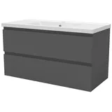 duschspa Waschtisch Badmöbel Set Waschbecken mit Unterschrank MDF, Beite 50/60/80/100 cm 51 cm x 55.5 cm x 39.5 cm