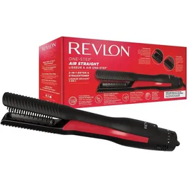 Revlon Glätteisen One-Step Air Straight Glättbürste, Warm, Schwarz, Rot