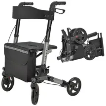 Juskys Rollator Vital mit Sitz Schwarz