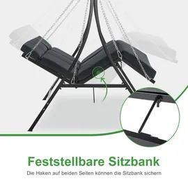 MCombo M MCombo Hollywoodschaukel Dunkelgrau 3-Sitzer