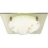 GLOBO LED Deckenlampe Deckenleuchte Glas Kristalle Chrom Gold L 31,5 cm Wohnzimmer Schlafzimmer Esszimmer