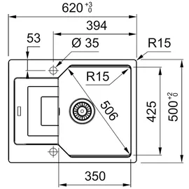Franke Spüle Uban, Typ:11928 in Glacier
