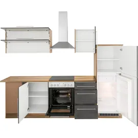 kochstation Winkelküche L-Form KS-Samos 280 cm grau