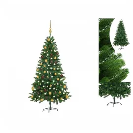 vidaXL Künstlicher Weihnachtsbaum mit LEDs & Kugeln 150 cm Grün