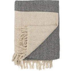 Bloomingville - Decke mit Fransen, 160 x 130 cm, beige