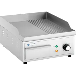 Royal Catering Elektro Grillplatte - 360 x 380 mm - Ribber + Flat - 2.000 W RCPG45-M