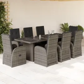 vidaXL Garten-Essgruppe 9-tlg. Grau