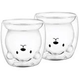 Gräwe Doppelwandige-Thermogläser, 250ml, 2er Set, Motiv Bär,