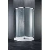 WELLTIME Runddusche WELLTIME "Summer", grau (chromfarben), B:90cm H:185cm T:90cm, Duschkabinen, hochwertige Duschabtrennung, leichtgängige Schiebetüren, Spritzschutz