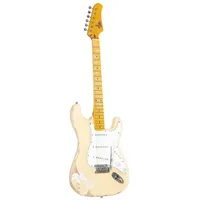 Fame SE E-Gitarre, ST-Style, Single Coil Tonabnehmer, Worn Out weiß Anfänger