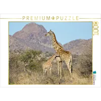 Calvendo Giraffe mit Jungtier 1000 Teile Puzzle quer |
